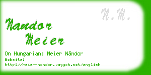 nandor meier business card